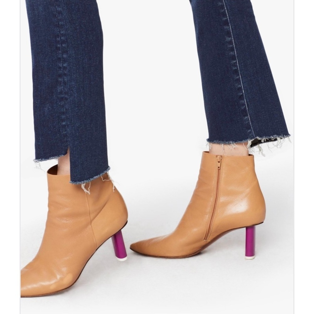 MOTHER The Insider Crop Step Fray Jeans Sweet and Sassy Size 27 High-Rise Denim - Picture 13 of 15